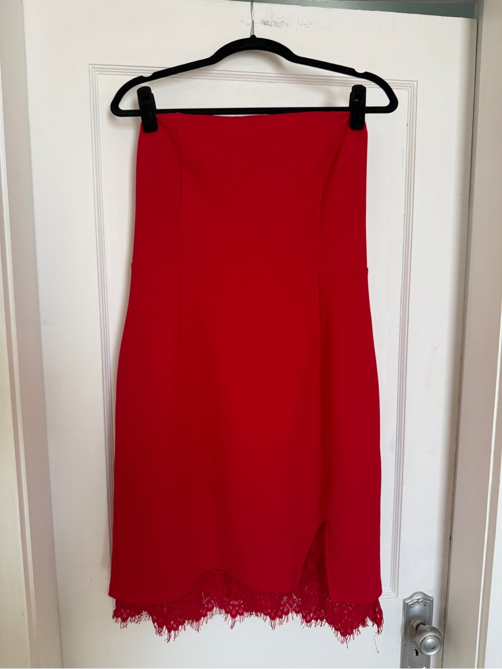 Lulu's Red Lace-Hem Mini Dress